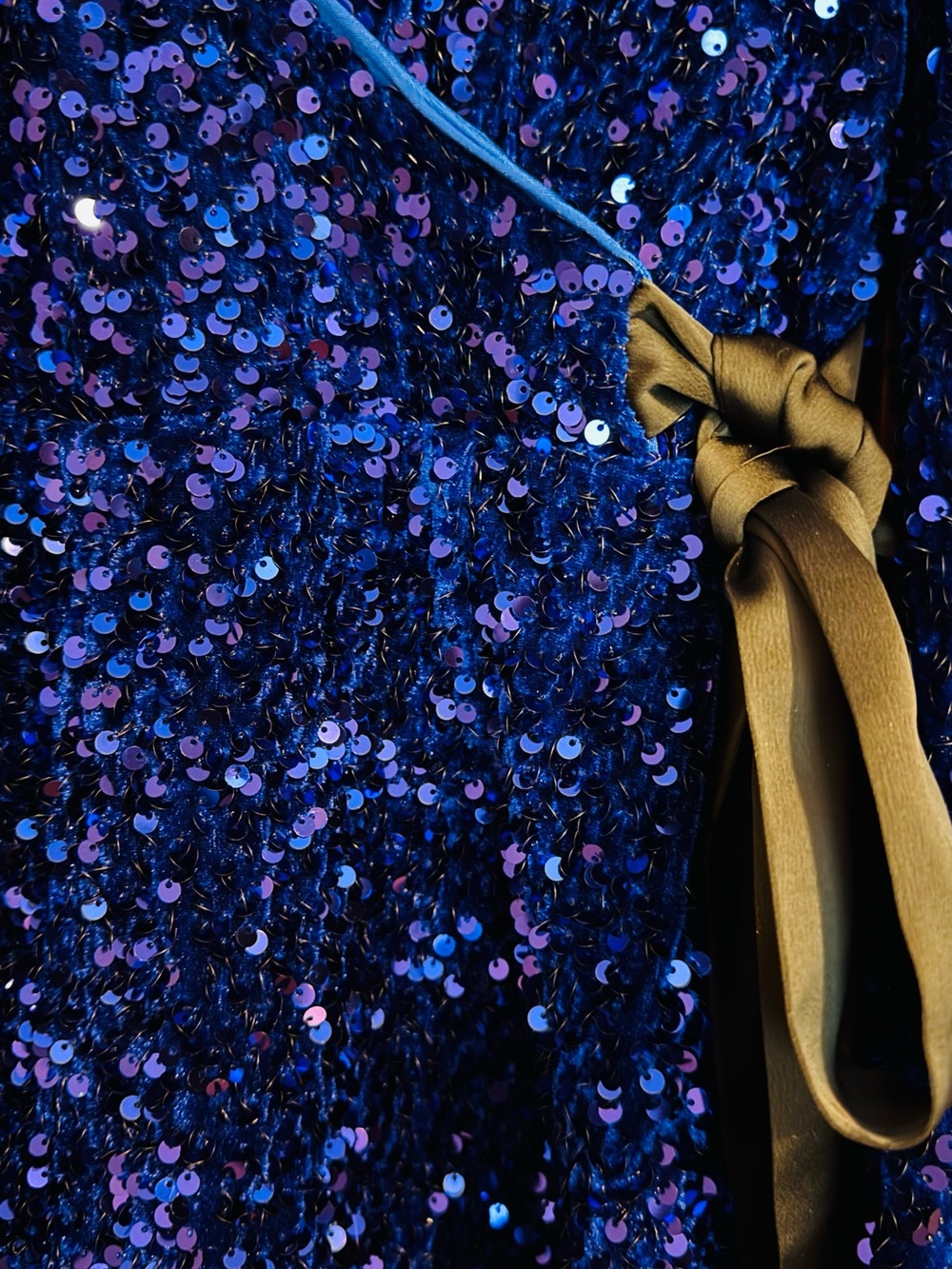 Cynthia Rowley Blue Sequin Wrap Romper - Picture 3 of 4